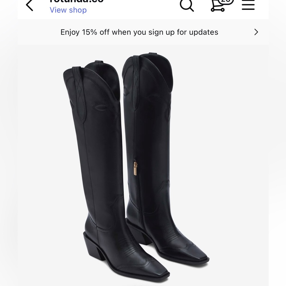 Western Black Heeled Boots